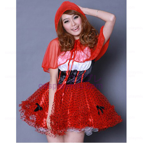 Red Pompon Veil Skirt Maid Déguisements