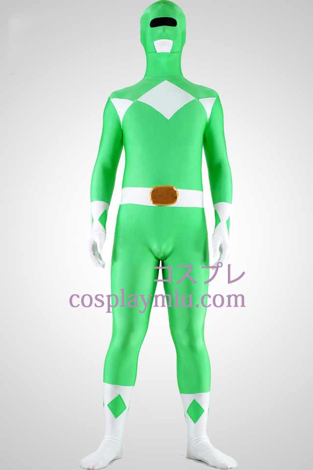 Puissant zentaiin costume vert Ranger Lycra Spandex Zentai Superhero