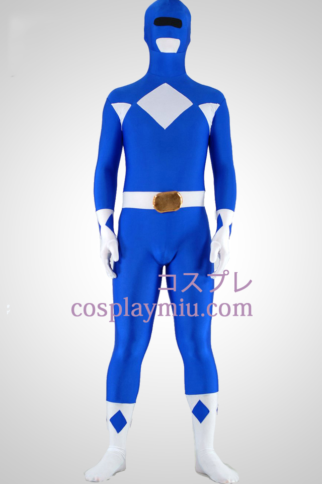 Puissant zentaiin costume bleu Ranger Lycra Spandex Zentai Superhero