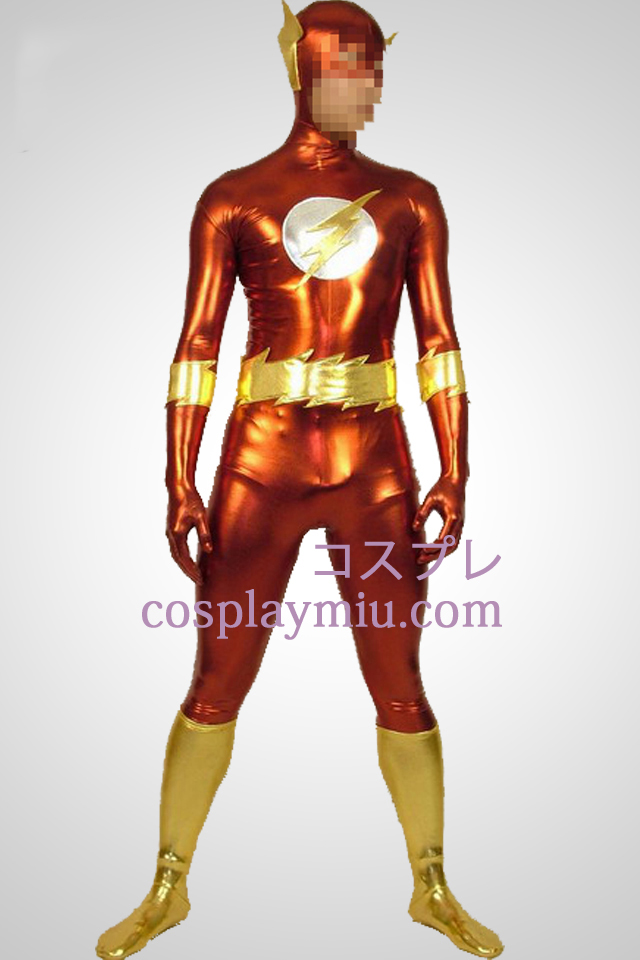 Thunderman costume métallique brillant Zentai Superhero