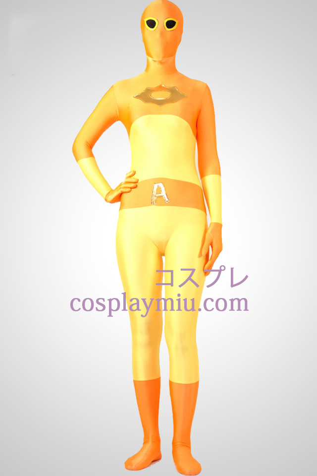 Jaune et or Full Body Lycra Spandex Zentai Suit