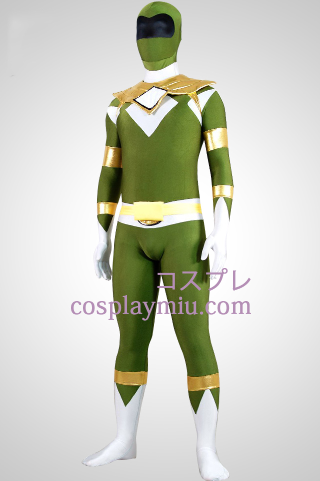Puissant zentaiin costume vert Ranger Lycra Spandex Zentai