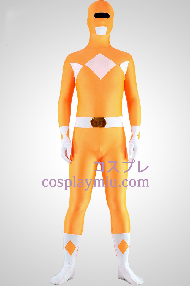 Puissant zentaiin costume jaune Ranger Lycra Spandex Zentai Superhero