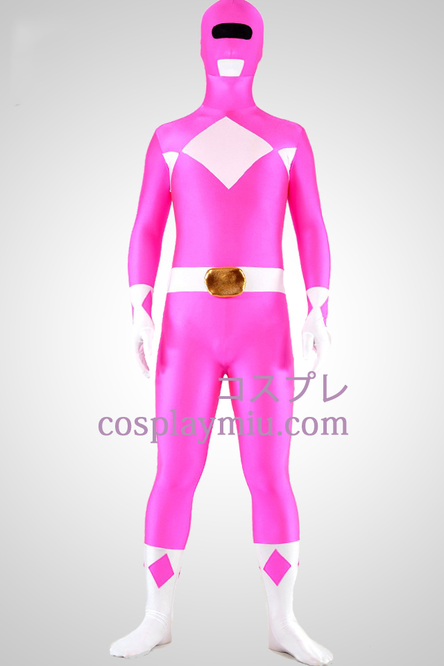 Puissant zentaiin costume rose Ranger Lycra Spandex Zentai Superhero