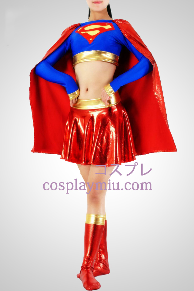 Brillant Métallique Super femme Superhero Combinaison