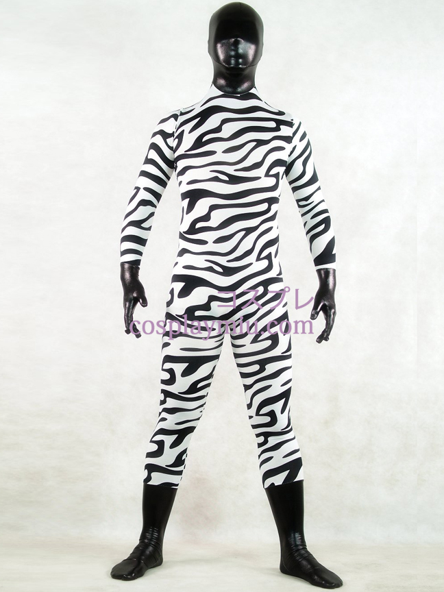 Peau de zèbre Costume complet du corps Lycra Spandex Zentai
