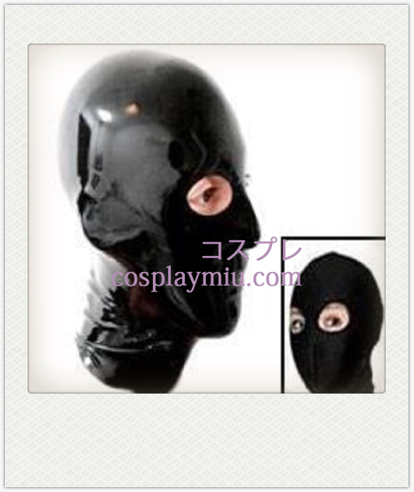 Shiny Black Mask Cosplay Unisexe Latex