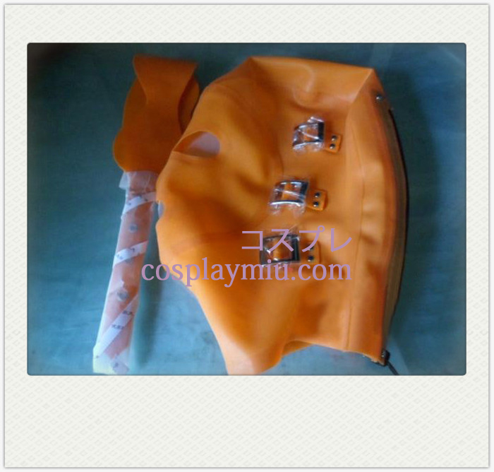 Orange SM Pull Buckled masque de latex avec visière mobile