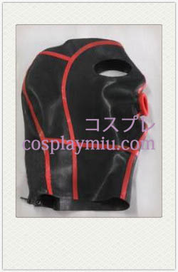 Sexy noir et rouge en latex Masque avec Yeux Ouverts