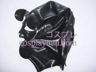 New Black Latex Masque avec visière amovible