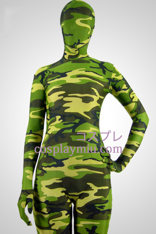 Camouflage vert partten Spandex Zentai Suit