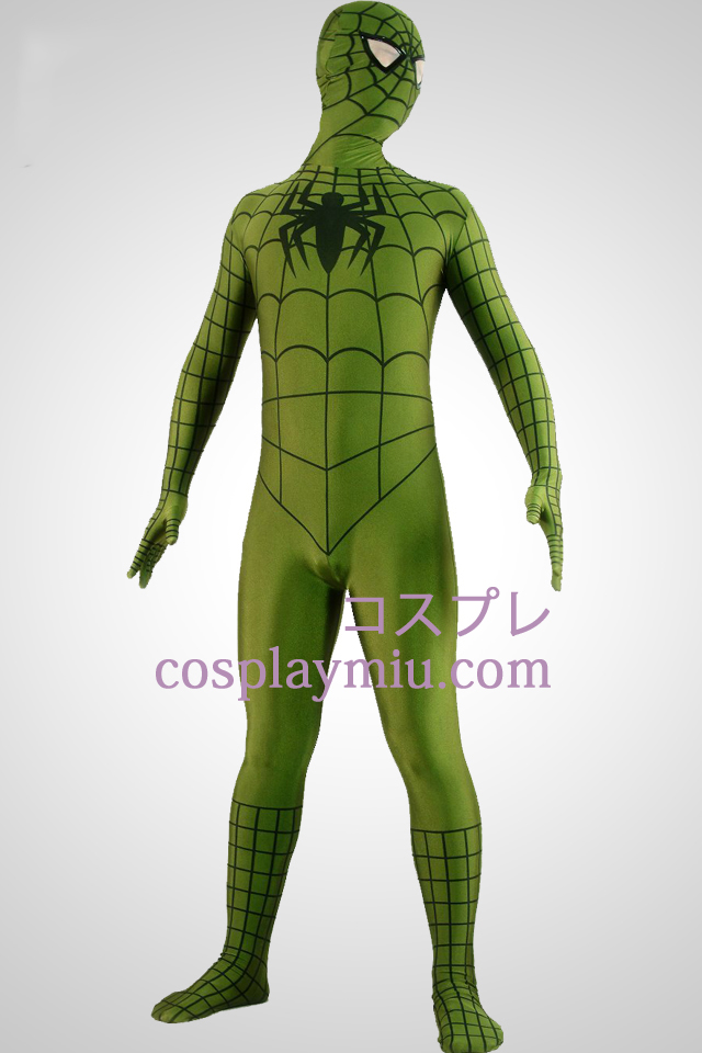 Army Green Spiderman super héros Zentai Suit