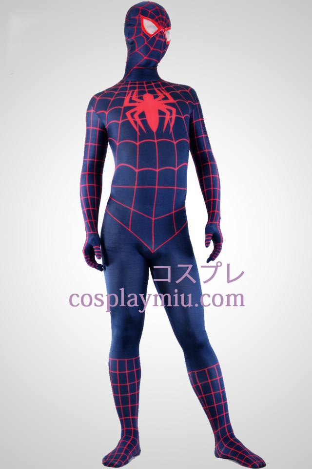 Profonde costume bleu et rouge Lycra Spandex Zentai Spiderman Superhero