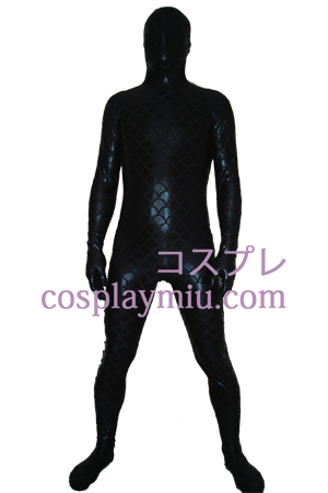 Black Fish échelle métallique brillant Zentai Suit