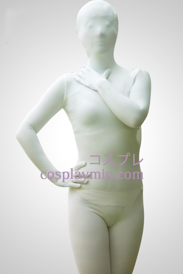 Blanc Lycra Spandex unisexe Zentai Suit
