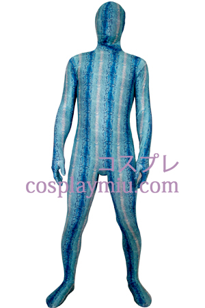 Digital Blue Print Lycra Zentai Suit