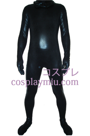 Noir métallique brillant Zentai Suit
