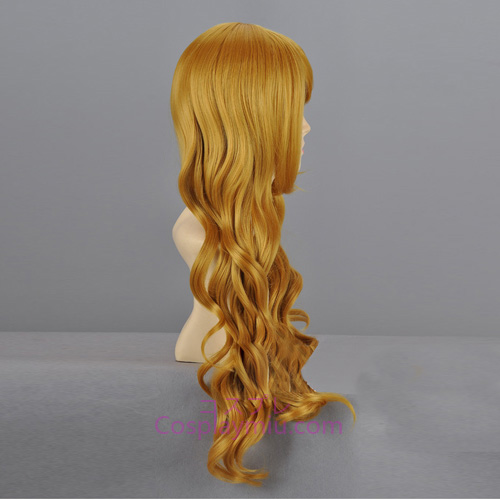 Touhou Project Kirisame Marisa Blond Longue perruque cosplay Curly
