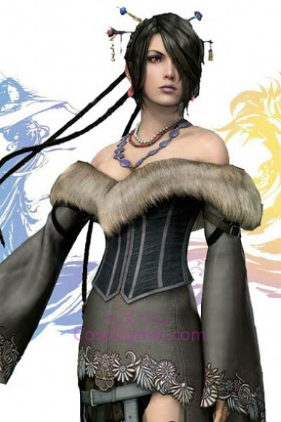 Final Fantasy X Lulu longue perruque cosplay
