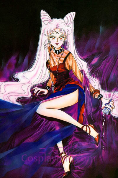 Sailor Moon Black Lady Long perruque de Cosplay rose